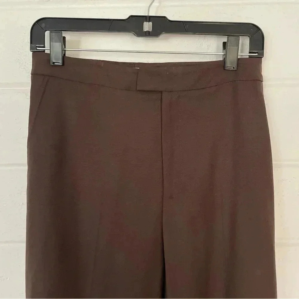 Ellen Tracy High Waist Straight Leg Brown Wool Dress Pants Size 6 - Picture 8 of 8